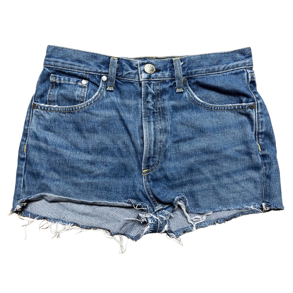 Rag & Bone Denim Jorts Womens 27 High-Rise Blue Cut-Off Frayed Jean Shorts